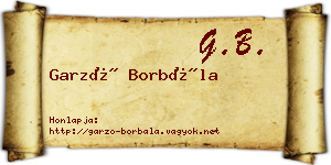 Garzó Borbála névjegykártya