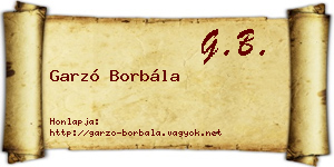 Garzó Borbála névjegykártya